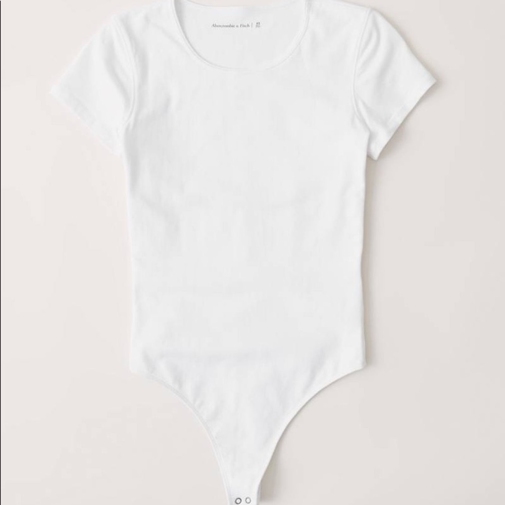 A&F White Crewneck T-Shirt Bodysuit